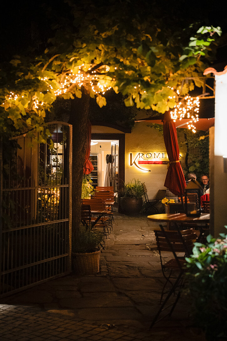 Bundesrechtspflegertag Nachtwächterführung Eingange des Restaurants Kromers in der Erfurter Altstadt